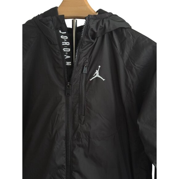 Jordan Brand Youth Boys M Black Fleece Lined Hooded Jacket Full Zip Jumpman Logo - Picture 2 of 9